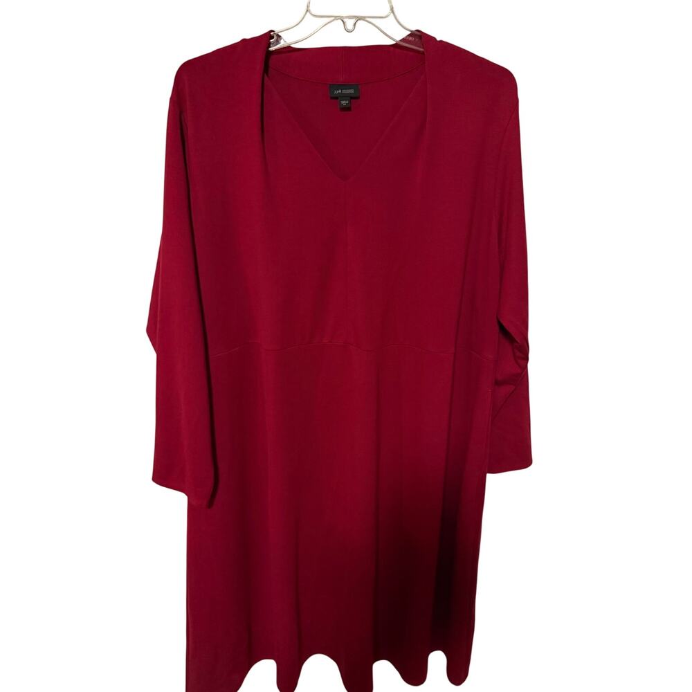 J Jill Wearever Collection Womens Size 3X Wine Burgundy Long Sleeve Dress Travel